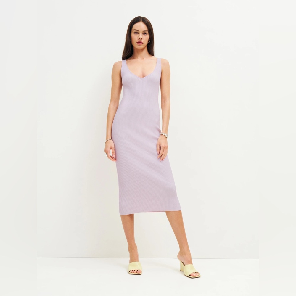 Reformation Heron Dress in Foxglove - Picture 2 of 10